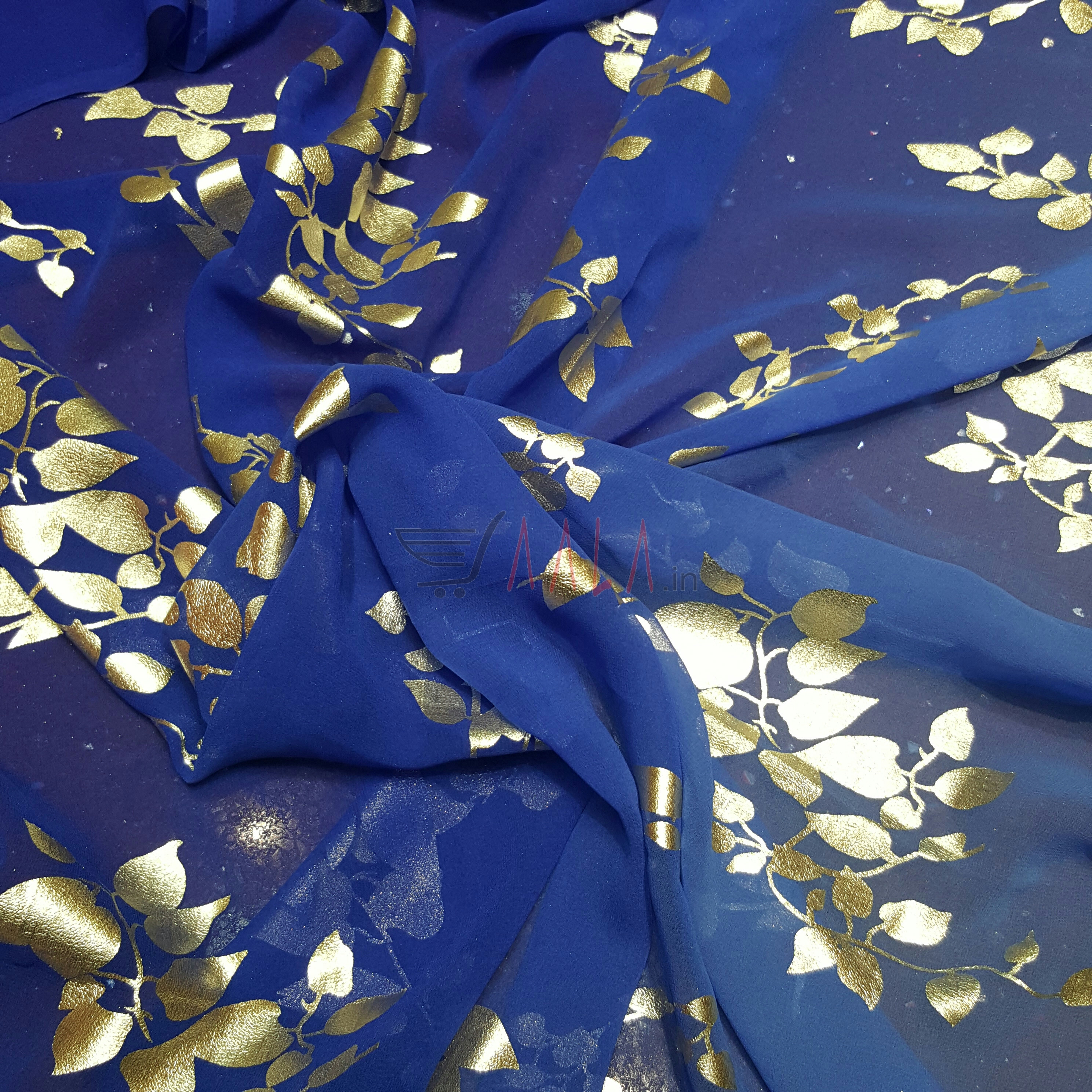 Foil Print Shaded Satin Georgette Poly-ester 44 Inches Dyed Per Metre #2072
