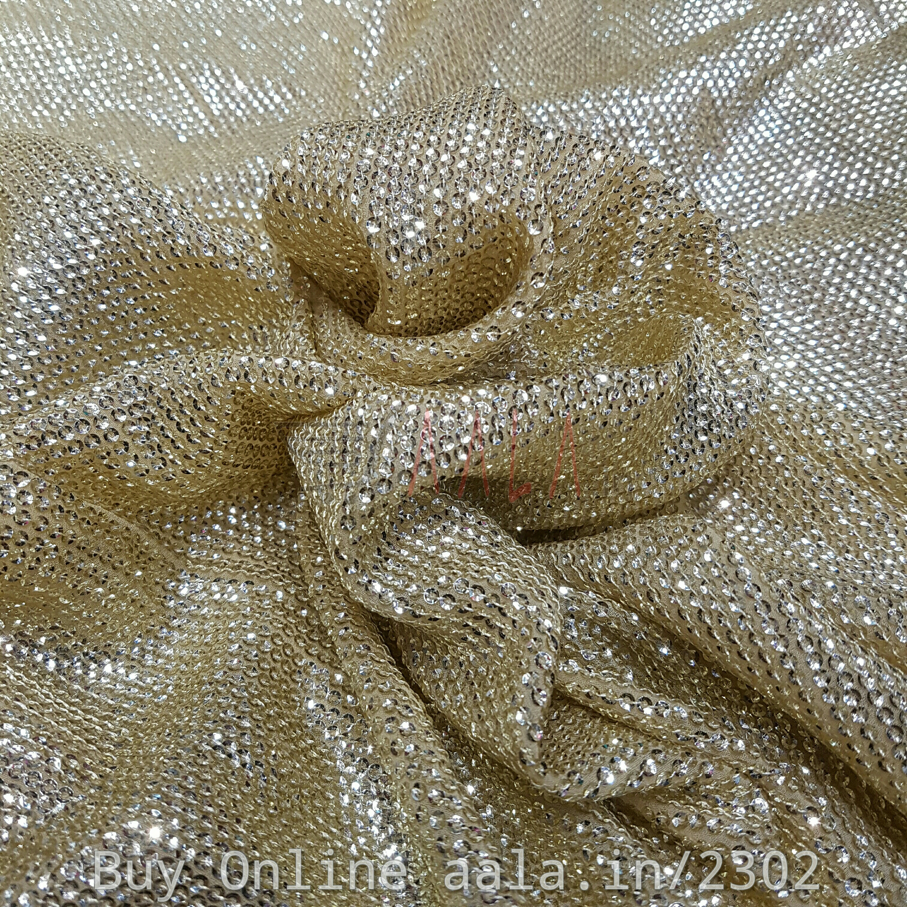 Katori Sequins Georgette Viscose 44 Inches Dyed Per Metre #2302
