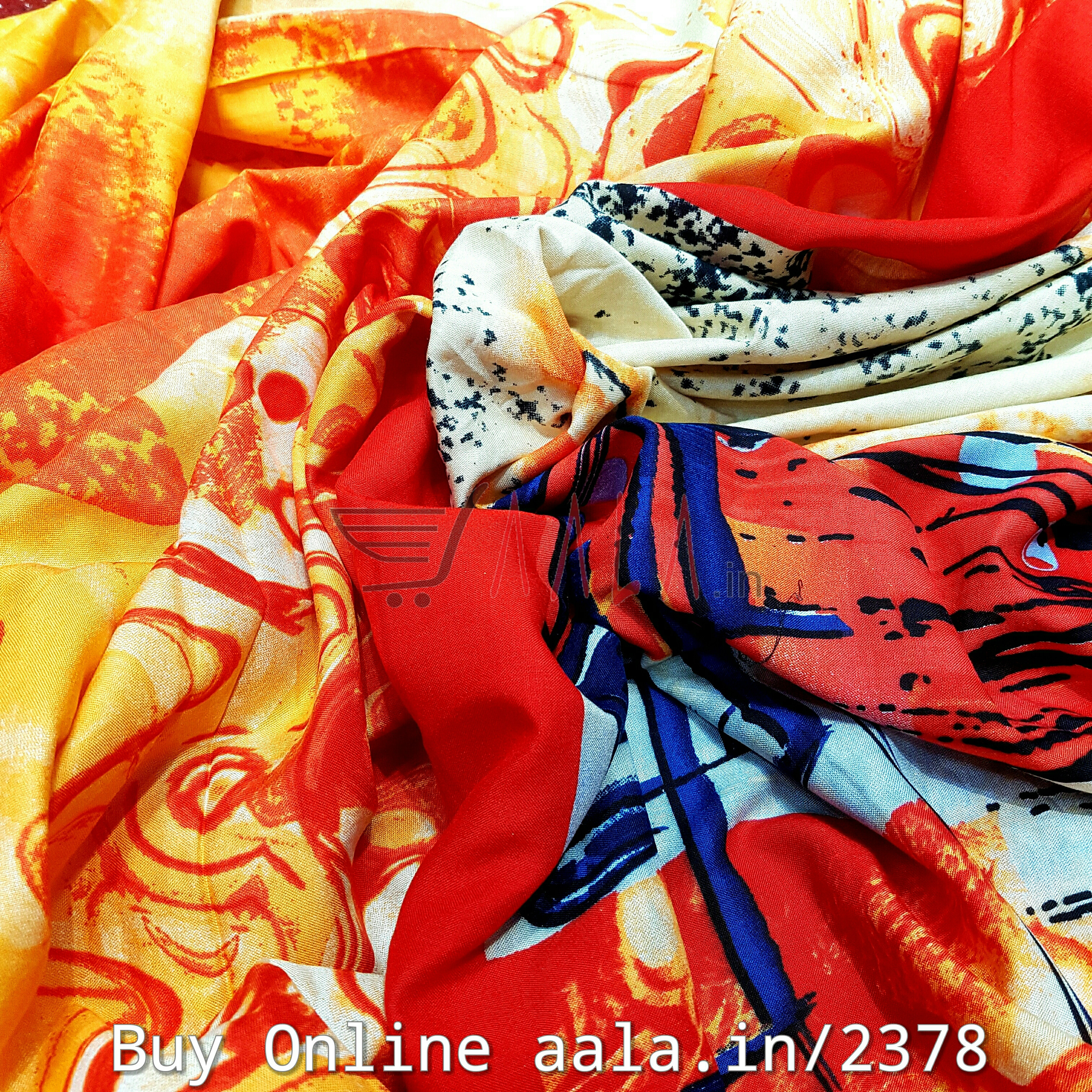 Printed Rayon Cotton 44 Inches Per Metre #2378