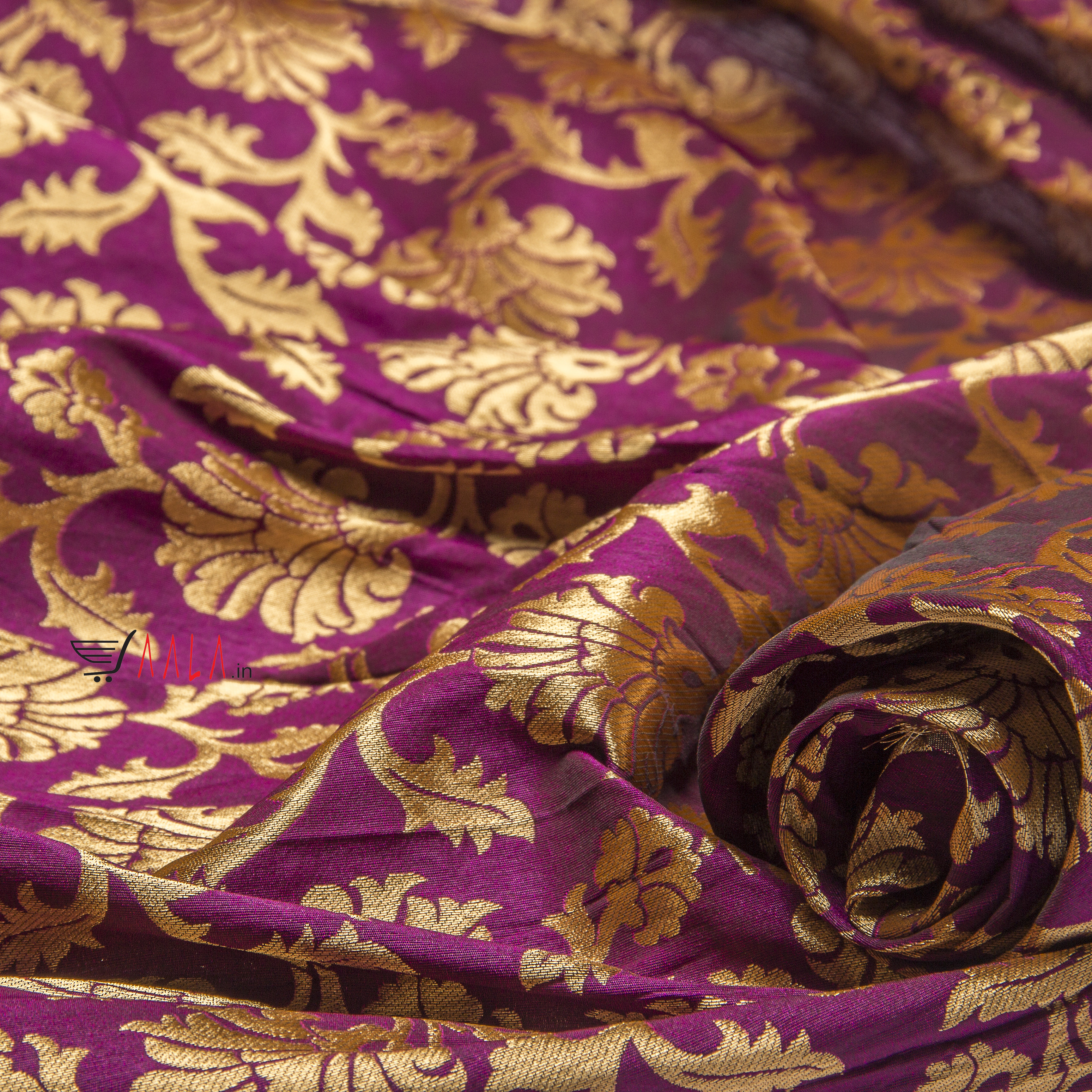 Brocade Silk Poly-ester 44 Inches Dyed Per Metre #1804