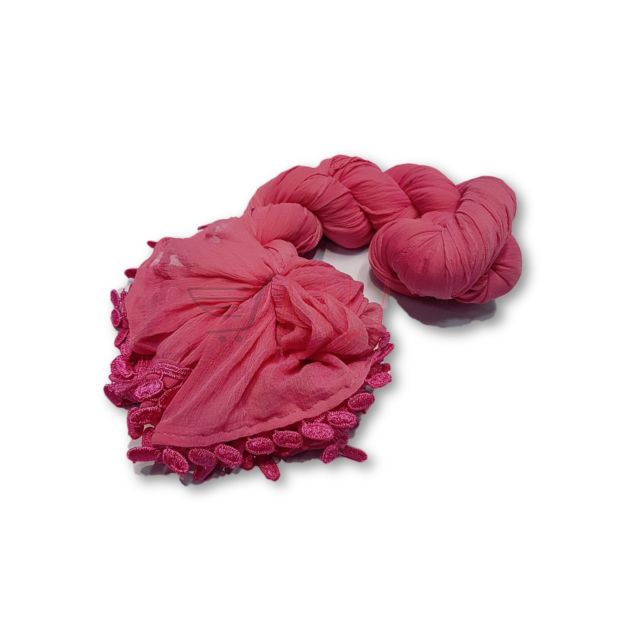 Heavy Lace Nylon Chiffon Dupatta 36 Inches Dyed 2.25 Metres #2851