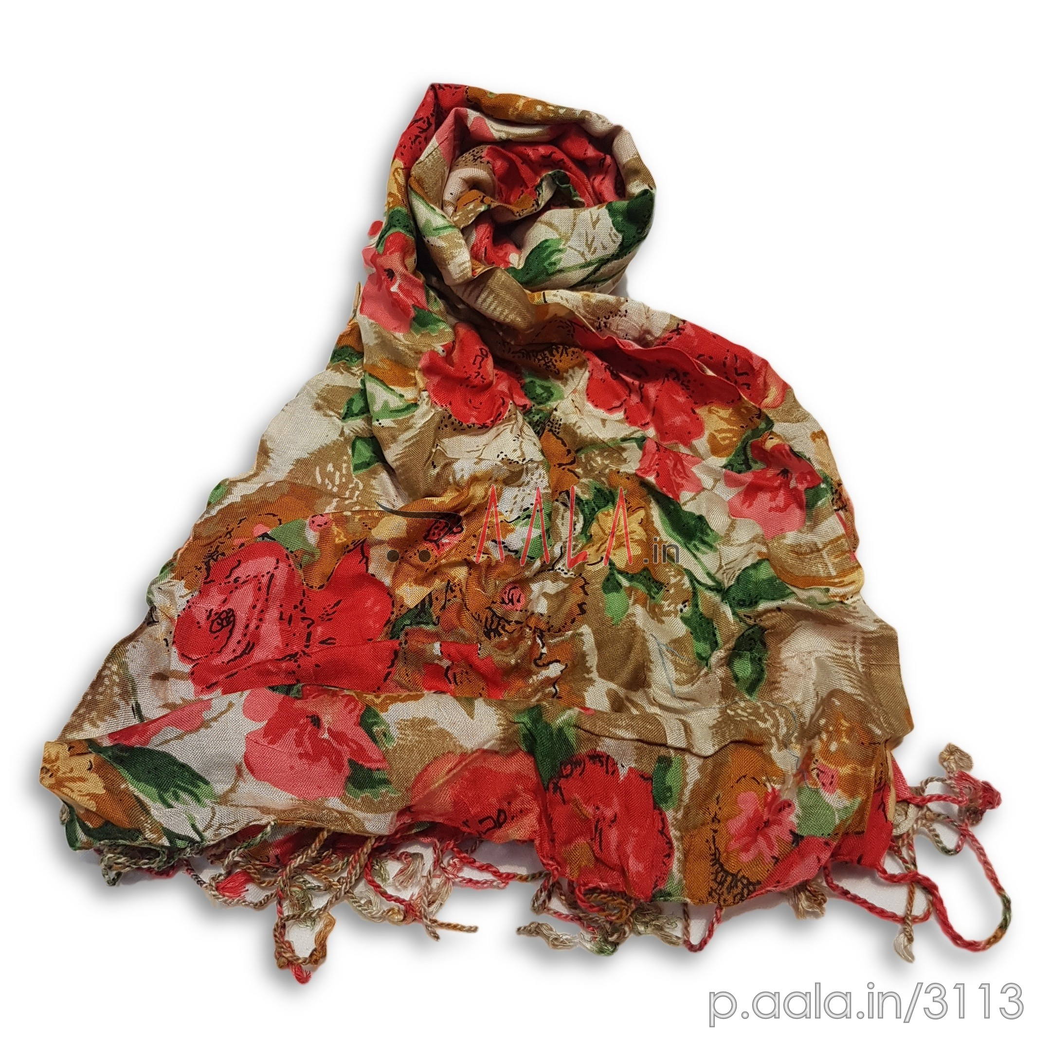Printed Pashmina Stole 22 Inches Dyed 2.25 Metres #3113