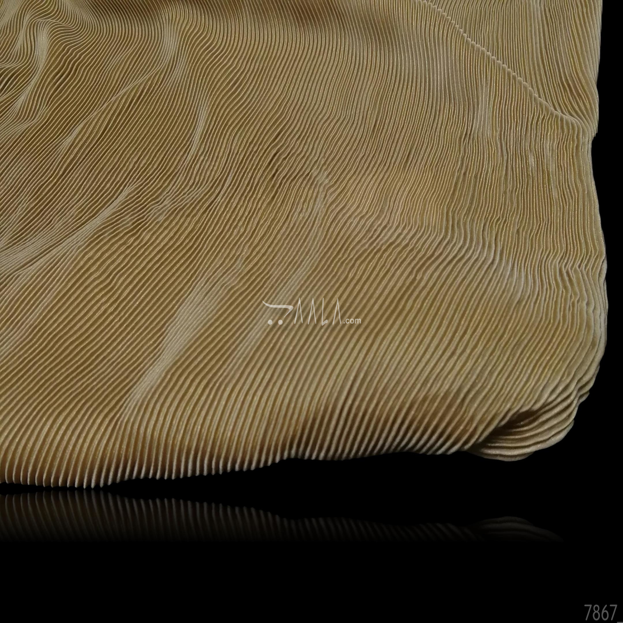 Foil-Pleat Satin-Georgette Poly-ester 44-Inches GOLD Per-Metre #7867