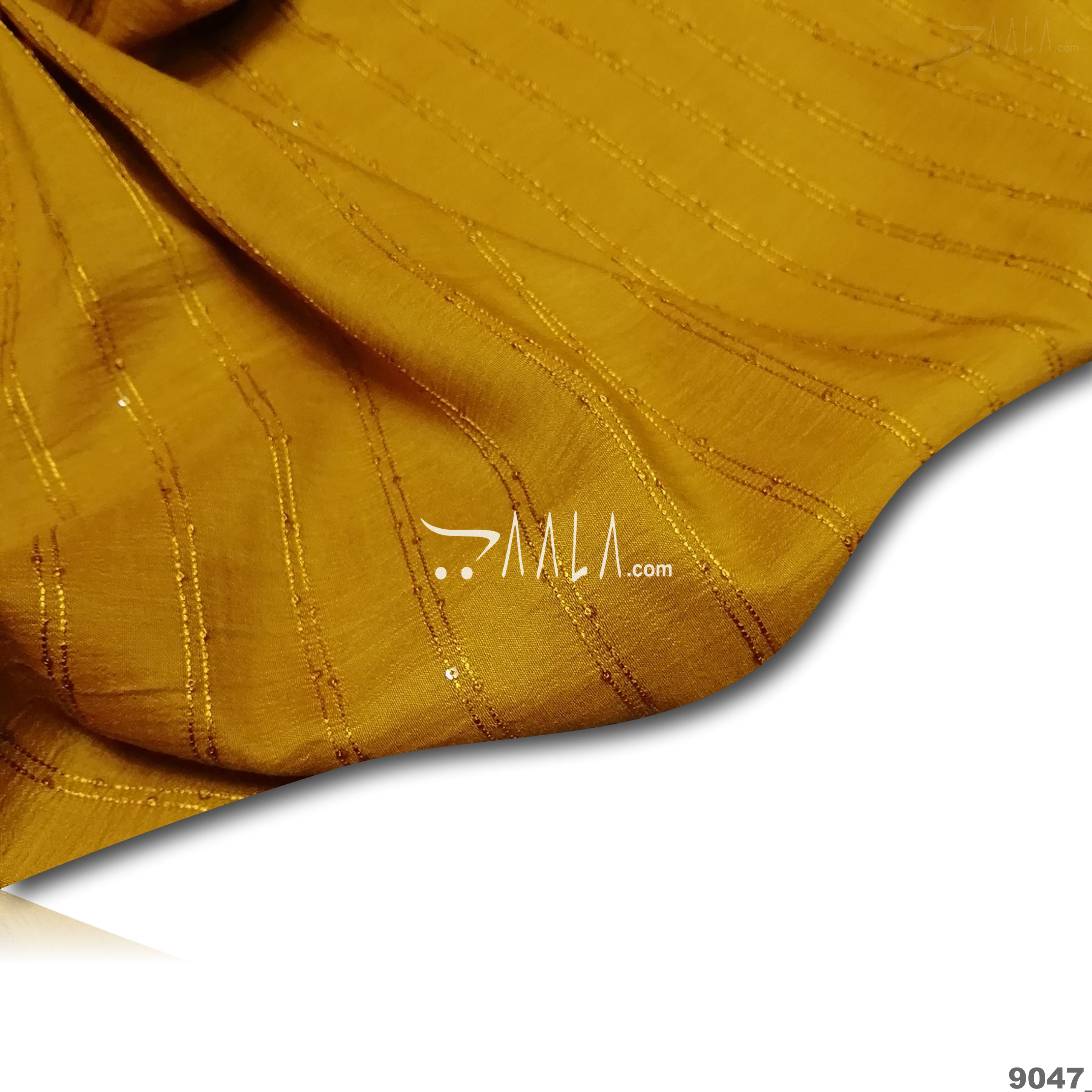 Crumble Silk Poly-ester 44-Inches MUSTARD Per-Metre #9047