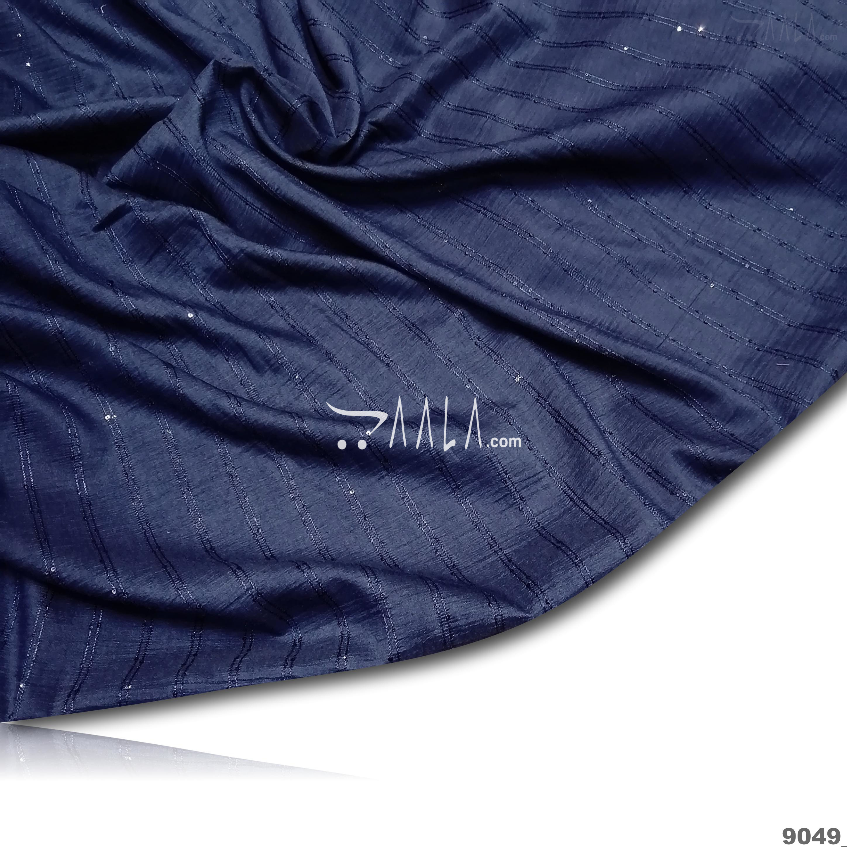 Crumble Silk Poly-ester 44-Inches BLUE Per-Metre #9049