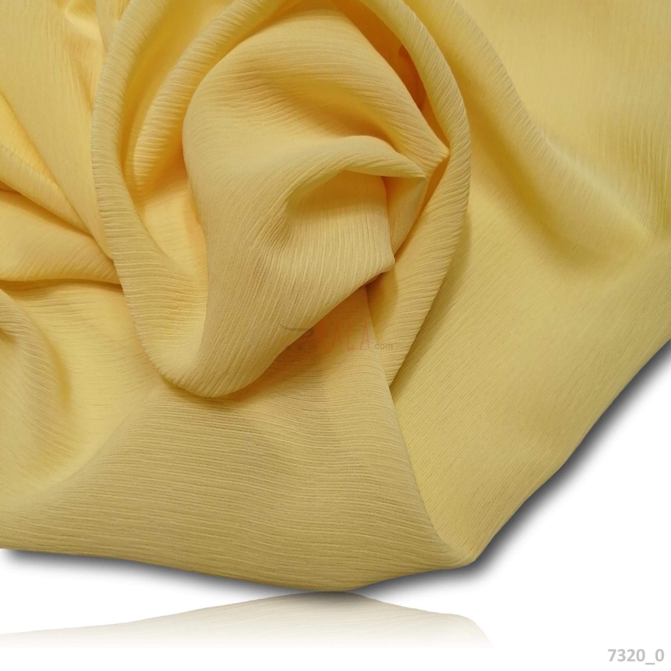 Wrinkle Chiffon Poly-ester 58-Inches YELLOW Per-Metre #7320